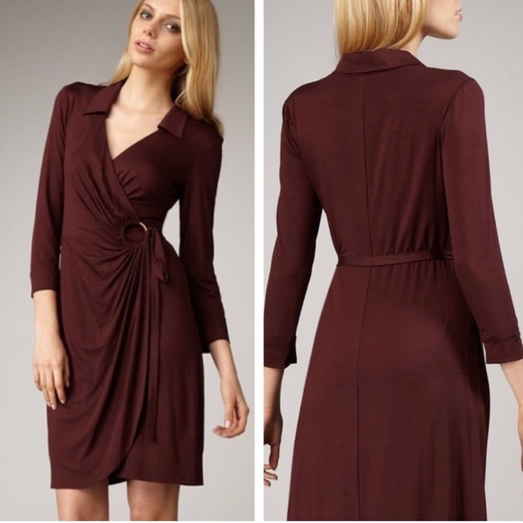 Trina Turk Dresses & Skirts - Trina Turk Wrap Jersey Mahalo Wrap Dress Maroon